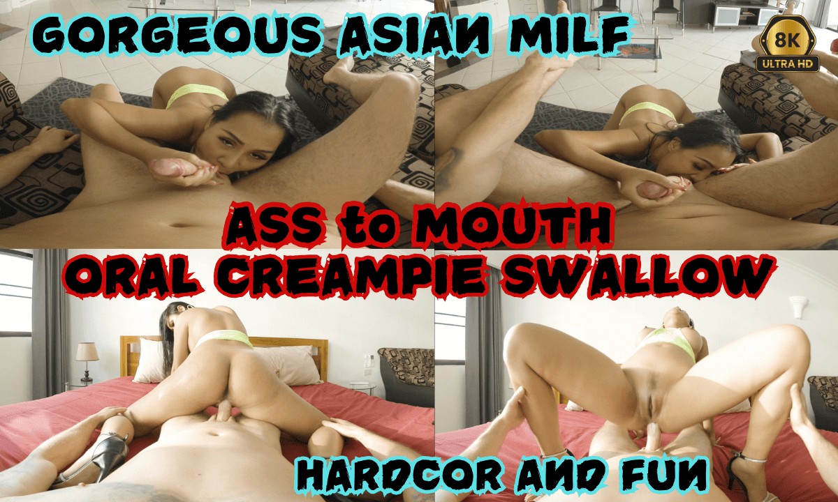 Gorgeous Asian Milf ASS to MOUTH Cum swallow - VRNinja.tv